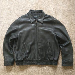 Joseph & Feiss Men's XL Black Leather Bomber Jacket